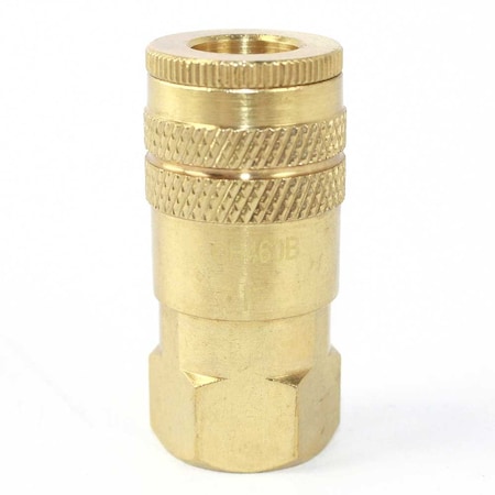 Interstate Pneumatics 1/4 Inch Industrial Brass Coupler x 3/8 Inch Female NPT CH460B